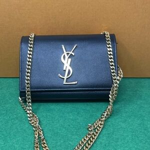 Yves Saint Laurent Navy Blue Chain Bag
